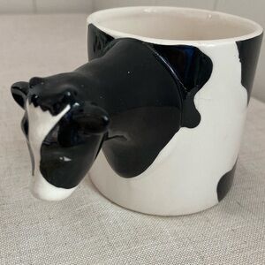 Vintage 3D Cow Head Cup holder Bergschrund Seattle 80s novelty ceramic mug